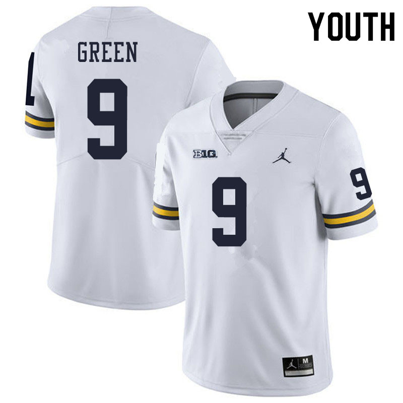 Youth #9 Gemon Green Michigan Wolverines College Football Jerseys Sale-White